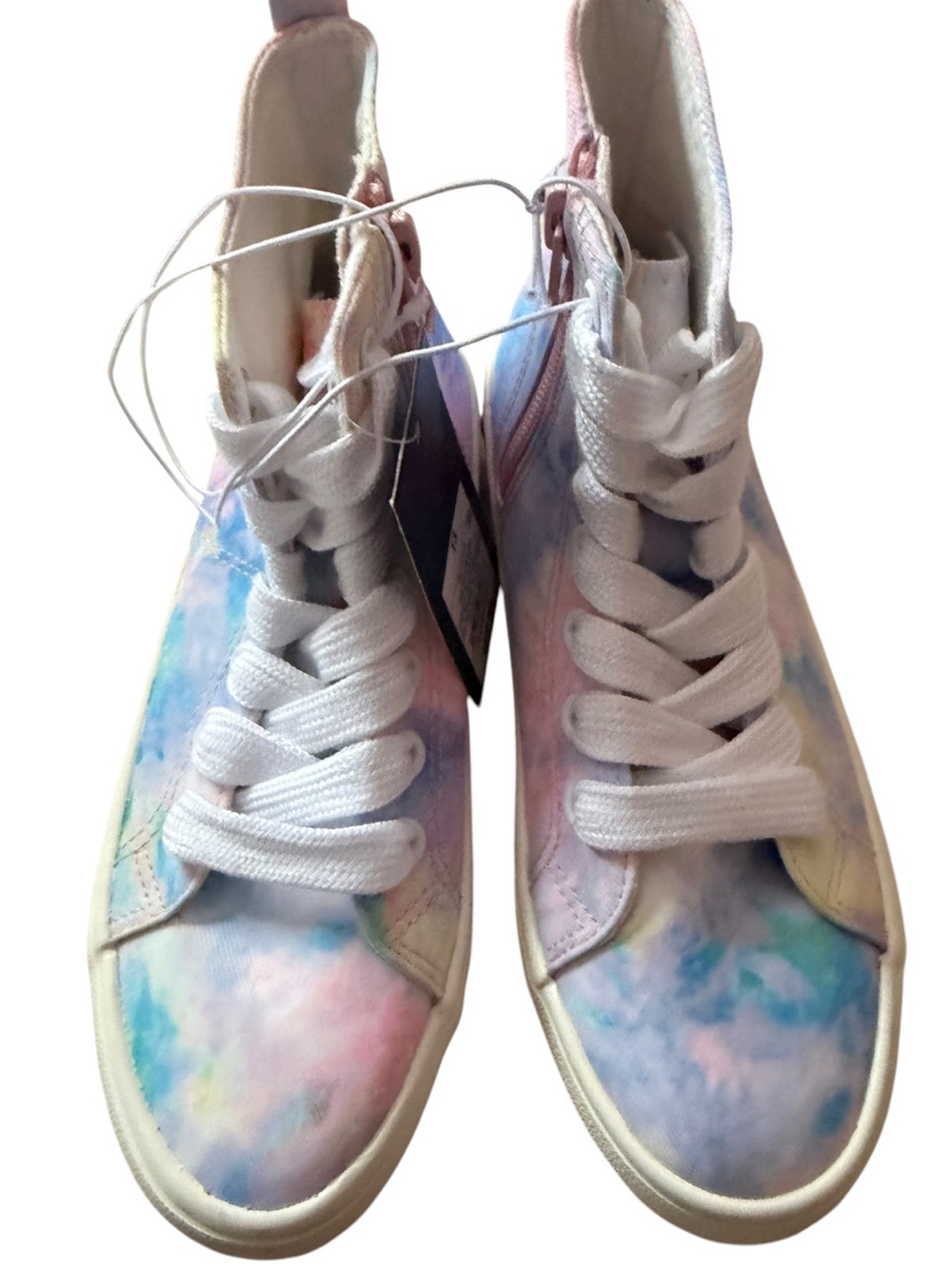 Art Class Pastel Tie-Dye High-Top Sneakers Side Zipper NWT Size 13